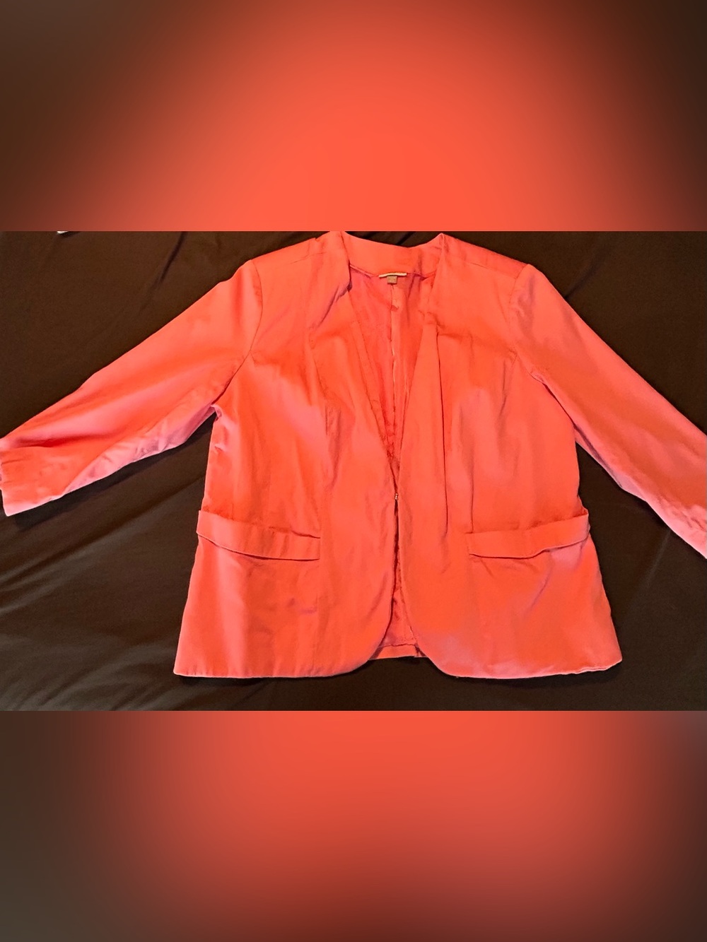 Roz & Ali Pink Open-Front Blazer Jacket